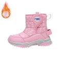 thumbnail image 2 of XXWXYD Kids Boot Girls Boys Snow Boots Outdoor Warm Comfortable Non Slip Mid Calf Padded Small Big Kids Winter Shoes for Simple Casual Breathable Shoe(3.5-4 Years,Pink), 2 of 9