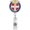 Registered Badge Holder, variant on Healthcare Professional Badge Reel, Retractable ID Card Holder with Decorative Design, White