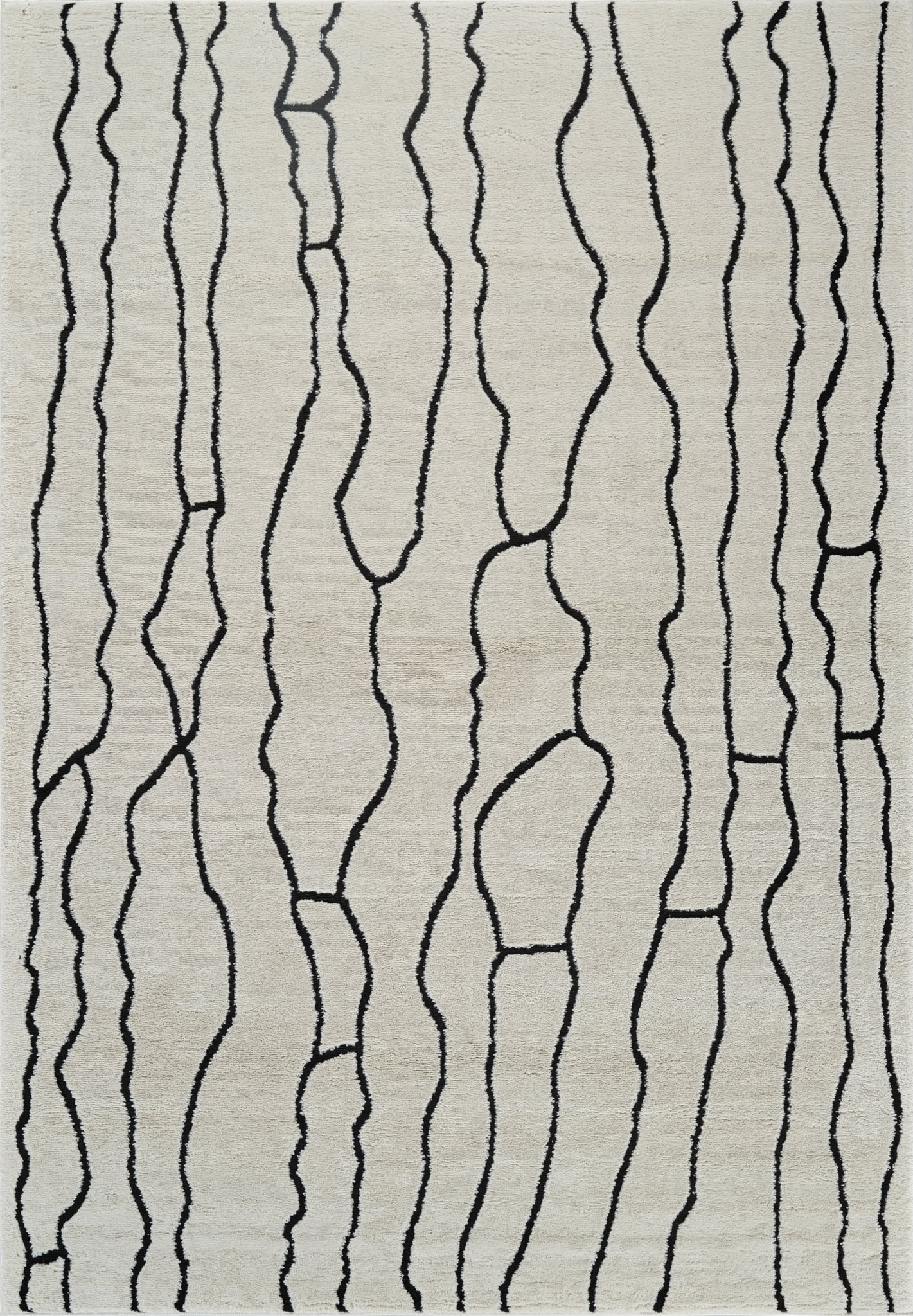 Rug Branch Domus Abstract Indoor Area Rug, Cream Black, Modern - Living Room, Bedroom, Dining Room