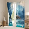 thumbnail image 3 of Manfei Cyan Ocean Marine Black Out Curtains for Teen, Coastal Lighthouse Curtains Pack of 2 (42x63 Each), Nautical Bedroom Curtains, Window Curtains Room Decor, 3 of 6