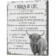 thumbnail image 2 of HFDF Farmhouse Highland Cow Wall Art Decor 7 Rules of Lifespirational Canvas Painting Rustic Black and White Cow Pictures Prints Country Home Artwork Bathroom Bedroom Office 12x18inch Framed, 2 of 7