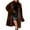 Brown, variant on Gfyviroh Women's Faux Fur Coats Plush Cozy Winter Warm Mid-length Coats Long Sleeve Open Front Trendy Jackets
