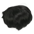 thumbnail image 2 of Peluca corta de pelo sintético para hombre de aspecto natural y color negro con flequillo recto, 2 of 8