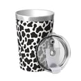 thumbnail image 3 of 12oz Conical Thermal Insulation Cup 4.9×3.2in With Straw No Odor Insulation Effect Is Good For Party Camping Picnic Travel Black White Cow Print, 3 of 7