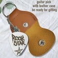 thumbnail image 4 of 1 Pc Stainless Steel Guitar Pick Rock Star and Gesture Metal Guitar Plectrums with Holder Bass Pick Musicial Gifts for Musician Guitar Player Guitarist Christmas Birthday, 4 of 6