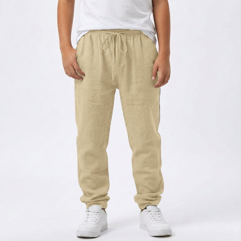 boys linen dress pants Linen Sand Stretchy Mod Suit Pants Parchment / 8