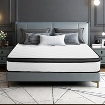 Queen Mattress, 12 Inch Memory Foam Mattress in a Box, Zoned Pressure Relief, Individually Wrapped Pocket Coils Innerspring Mattress, Support & Pressure Relief, Medium Firm Feel, White