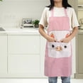 thumbnail image 2 of Cartoon Apron Polyester Oilproof Hanging Neck Apron for Baking Roasting Cooking(Red), 2 of 8