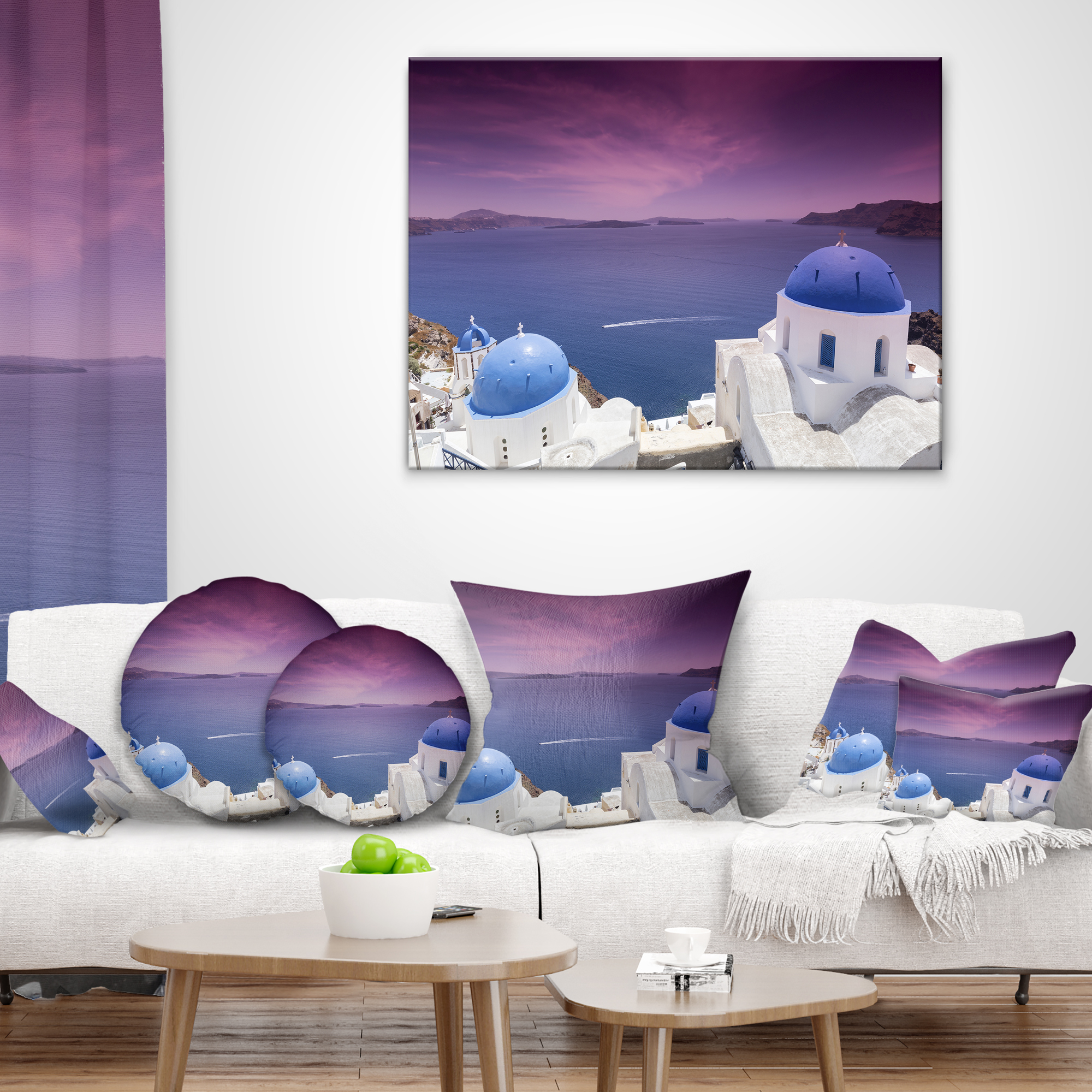 Designart 12" x 20" Blue Polyester Throw Pillow