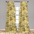 thumbnail image 2 of Magnolia Window Curtains, Bicolored Sketch Pattern of Butterfly and Blooming Floral Romantic, Lightweight Decor 2-Panel Set with Rod Pocket, Pair of - 28"x84", Charcoal Grey Pale Green, by Ambesonne, 2 of 3