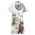 thumbnail image 4 of Ocean Nautical Vintage Sea Coastal Lighthouse Boat Womens Shirt Dresses Women'S Short Sleeve Dress Turn-Down Collar Dress A Line Casuall Dress Oversize(XS-6XL), 4 of 7