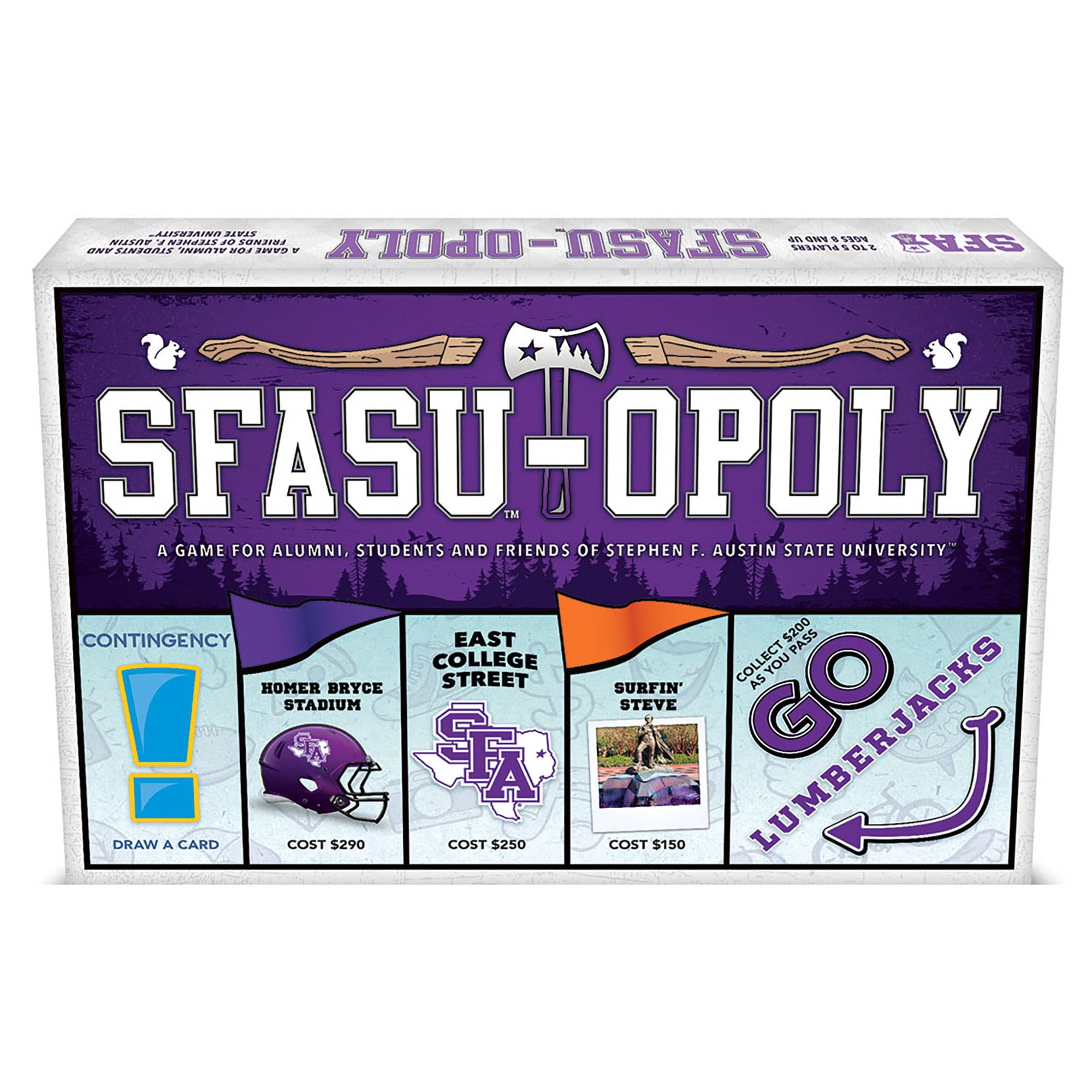 Late For The Sky: SFASU-Opoly - University Themed Family Board Game, Opoly-Style Game Night, Traditional Play Or 1 Hr Version, Ages 8+, 2-6 Players