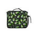 thumbnail image 3 of Football and Flame Black Pattern Bento School Insulated Lunch Bag Box with Shoulder Strap and Bottle Holder, 11" X 9.5" X 3.5", 3 of 5