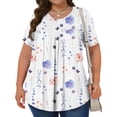 thumbnail image 3 of Fantaslook Womens Plus Size Tops Tunic Short Sleeve Shirts Floral Blouses Loose Summer Tops, 3 of 9