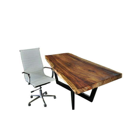 Tabula Live Edge White Desk Set