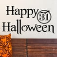 thumbnail image 5 of Happy Halloween with Bat Circle October 31 Vinyl Lettering Wall Decal Sticker Halloween Bats Stickers Tombstone Decals - Size: 16.5"H x 30"L - Color: Black, 5 of 6