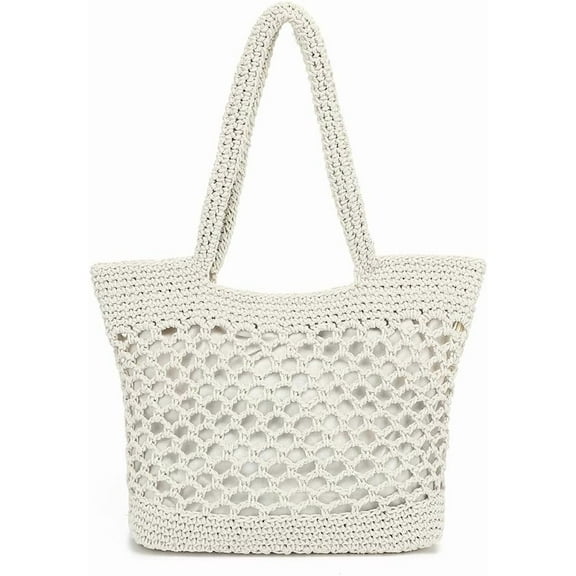Woven Tote Bag for Women, Summer Beach Bag Large Crochet Shoulder Purse Handbag Boho Knit Bag for Summer Travel