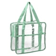 thumbnail image 1 of Bolsa de aseo transparente impermeable bolsa de mano transparente para mujer bolsa de maquillaje con cremallera de PVC verde, 1 of 1
