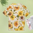 thumbnail image 4 of Floral Colorful Flower Womens Tops Women's Fashion Casual Short Sleeve Flower Print Round Neck Pullover Top Blouse, 4 of 6