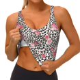thumbnail image 3 of Fotbe Rose Mix Leopard 3 Sujetador Deportivo Largo sin Aros para Mujer con Almohadillas y Soporte Medio, Transpirable y Absorbente, Camiseta Tipo Chaleco o Tank Top-Medium, 3 of 8