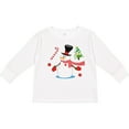 thumbnail image 3 of Inktastic Top Hat Snowman with Christmas Tree and Candy Cane Boys or Girls Long Sleeve Toddler T-Shirt, 3 of 5