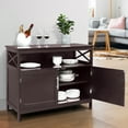 thumbnail image 1 of Modern Storage Cabinet, Cupboard Buffet Credenza with 2 Doors for Multifunction in Kitchen, Hallway, Living Room, Wooden Sofa Table Accent Console Table, Brown, 1 of 12
