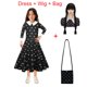 thumbnail image 1 of Miércoles Addams Familia Cosplay Disfraz Niños Ropa Negro Fantasía Vestido De Manga Larga Halloween Navidad Fiesta Trajes Para Niñas, 1 of 4