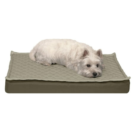 UPC: 0842229126976 | FurHaven Pet Products Quilt-Top Convertible Indoor-Outdoor Deluxe Orthopedic Pet Bed for Dogs & Cats – Dark Sage Medium