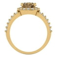 thumbnail image 4 of Clara Pucci 14K Yellow Gold 2.6ct Champagne Halo Ring for Women, 4 of 7