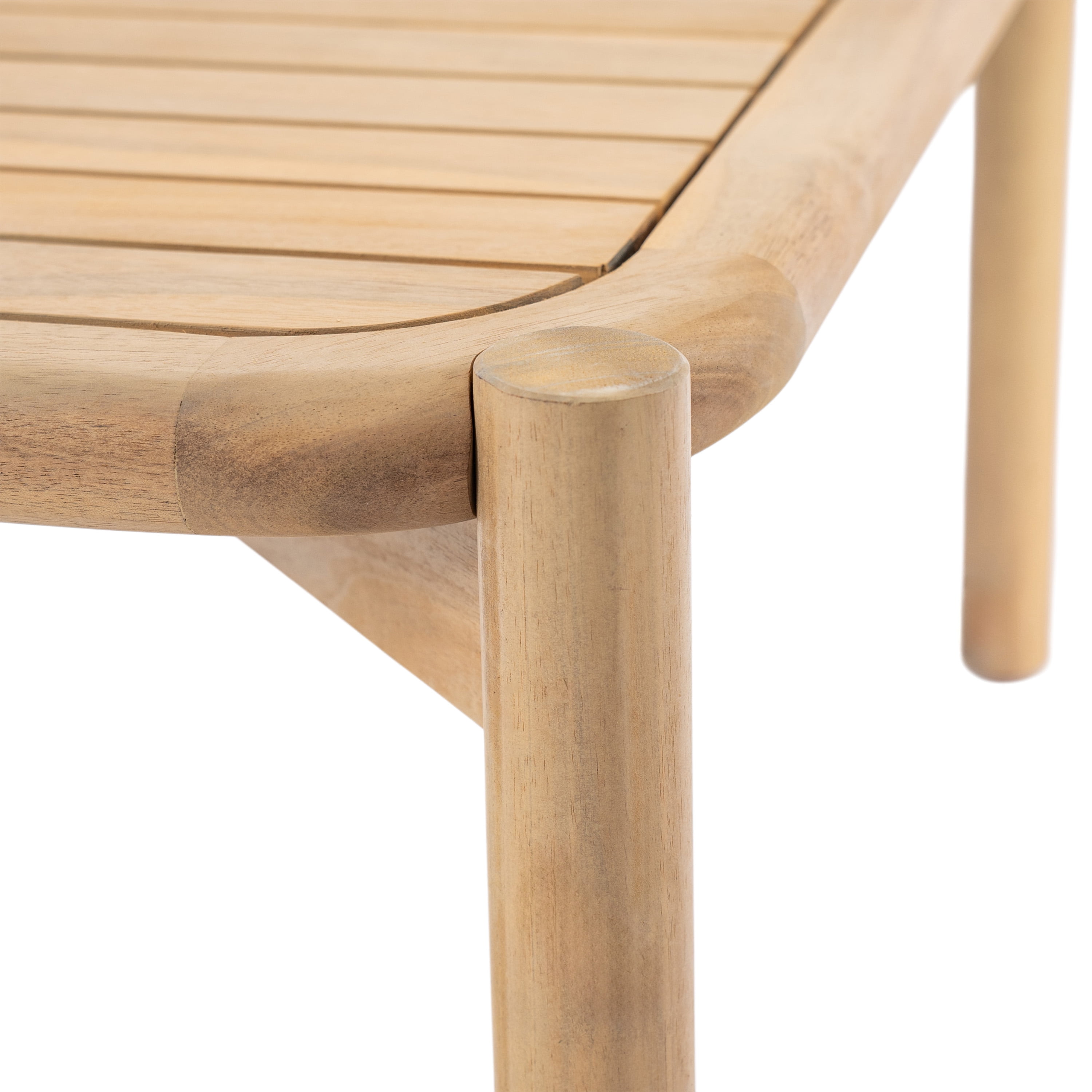 Garitin Outdoor Coffee Table and Acacia Wood Patio Table 27.5 Inch, Weather Resistant Center Table with Slatted Top for Garden Deck, Light Teak