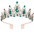 thumbnail image 1 of Corona de cristal y tiara con peine para niñas o damas Cumpleaños Navidad Navidad Fiesta de Halloween Regalo del día de San Valentín Tiara de boda MFZFUKR CPB-DE-LYY910-3, 1 of 5