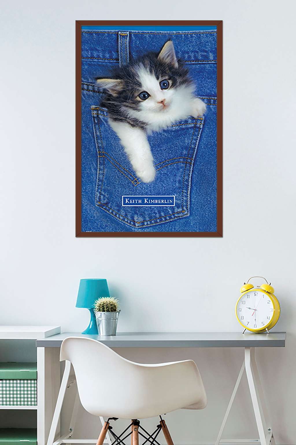 Keith Kimberlin - Kitten - Pocket Wall Poster, 22.375" x 34", Framed