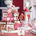 thumbnail image 2 of Valentine's Day Tiered Tray Decor Red Heart Wood Sign Valentine Table Decorations Farmhouse Romantic Tabletop Signs for Valentine's Day Wedding Home Party Decor, 2 of 8