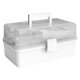 thumbnail image 2 of Caja de almacenamiento de pastillas, 3 capas, gran capacidad, estuche de cosméticos para el hogar, organizador de artículos diversos de plástico, estilo ordinario, blanco Advancent HA004344-01B, 2 of 7