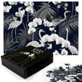 thumbnail image 2 of Ambesonne Grey Floral Birds Jigsaw Puzzle Durable Cardboard, Orchid Flamingo, 1000 pcs, Purpleblue Indigo, 2 of 5
