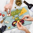 thumbnail image 4 of Cartoon Cutting Board, Flower and Ladybug Hand Drawing Doodle Funny Fantasy Characters Art, Decorative Tempered Glass Cutting and Serving Board, Large Size, Multicolor, by Ambesonne, 4 of 5