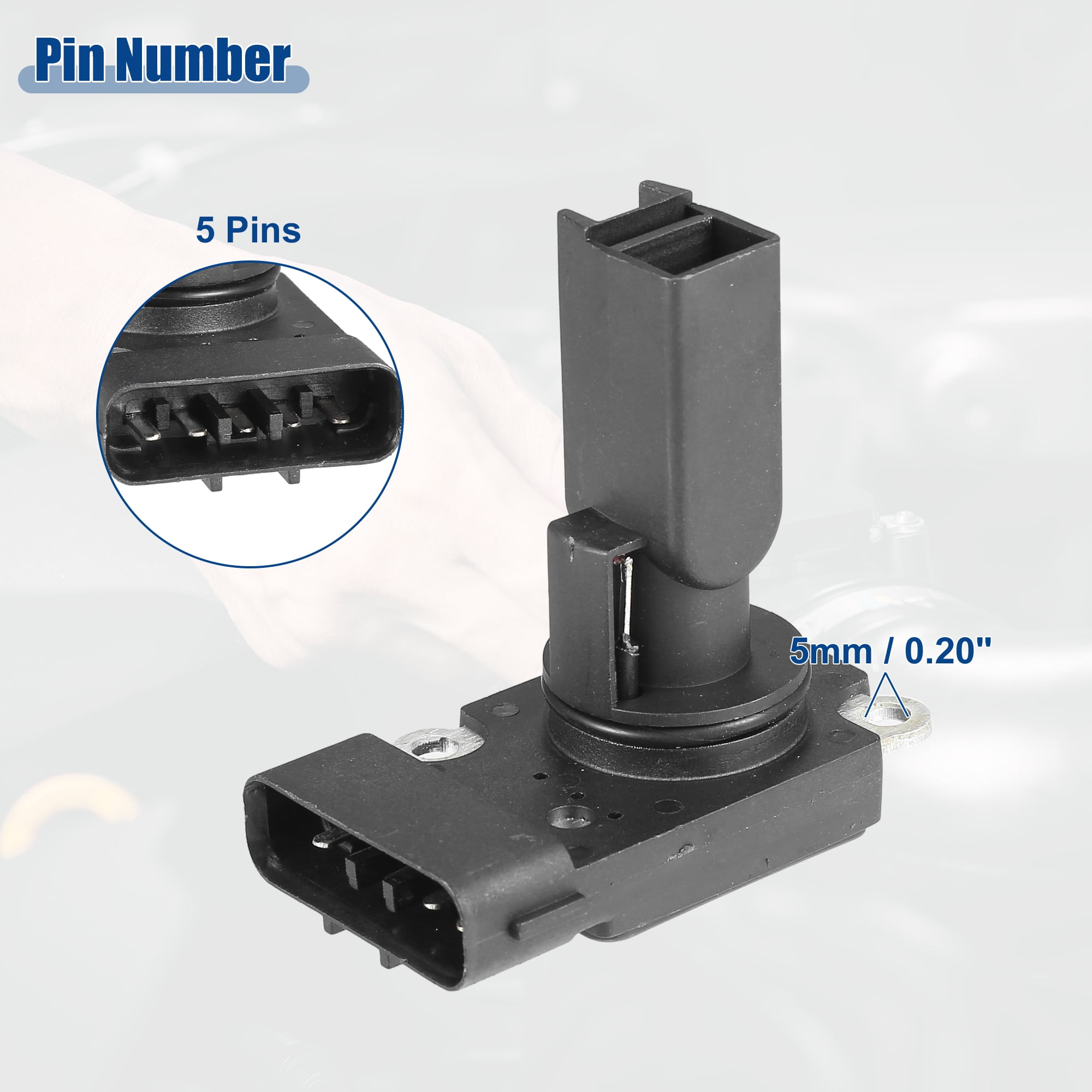 Car Mass Air Flow MAF Sensor Replacement Fit for TOYOTA No.AFH70M-23/22204-27010 Black