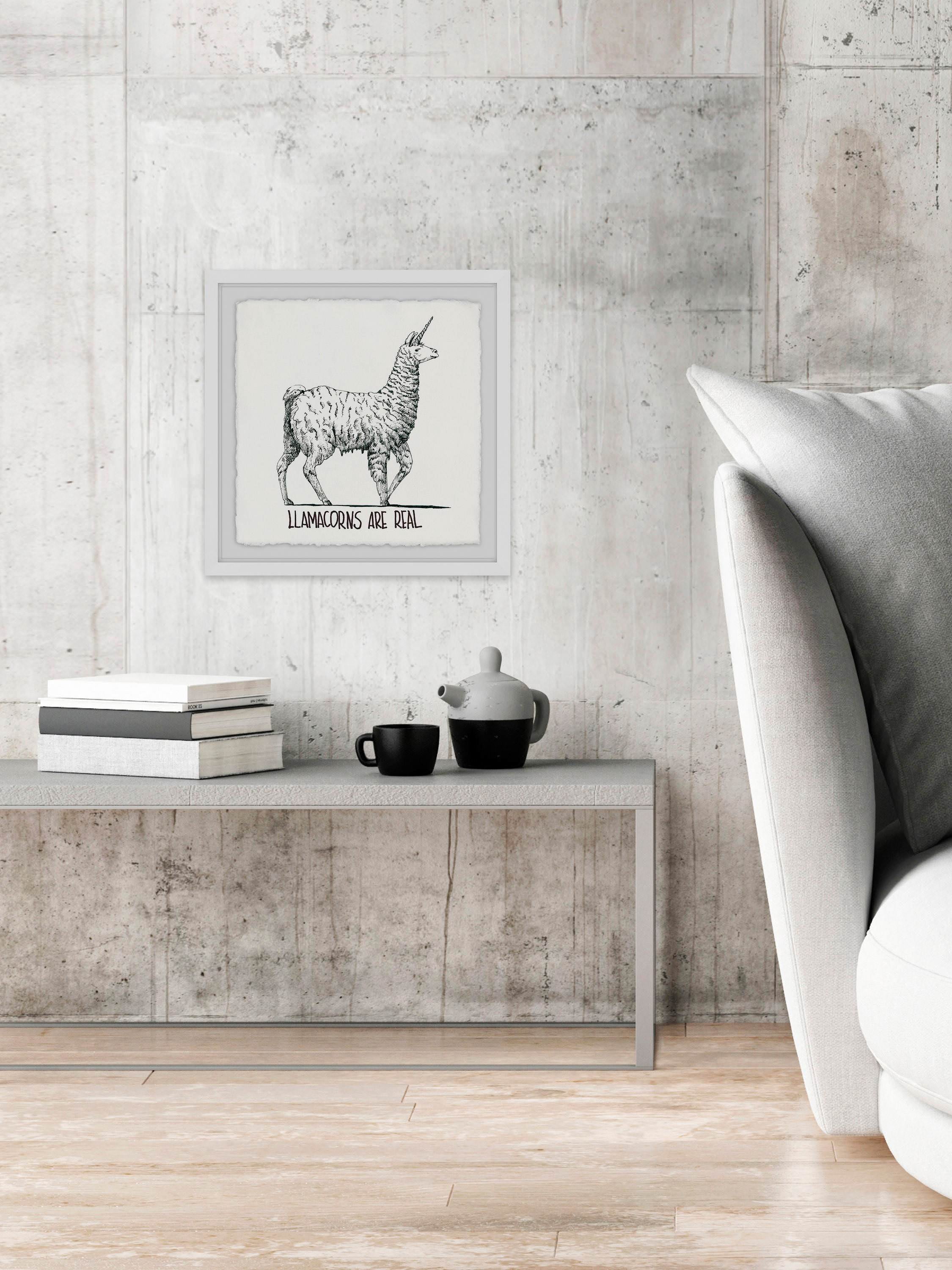 Llamacorns Are Real Framed Painting Print