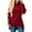 Wine Red, variant on XFLWAM Women's Long Sleeve Hoodies Solid Color Asymmetric Hem Wrap Pullover Sweatshirt with Pocket Black XXL
