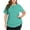 Lake-green, variant on WellSize Womens Plus size Tops Curved Hem Summer Short Sleeve Shirts Loose Casual Tunic Tee