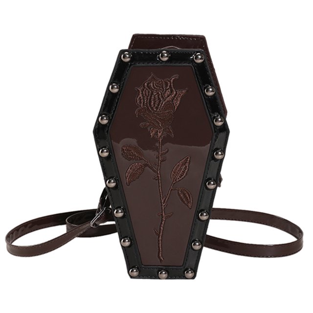 Monedero de ataúd para mujer bolso con cremallera para teléfono móvil de dibujos animados bolso con honda de Halloween
