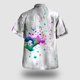 thumbnail image 4 of Camisas De CompresióN Para Hombre Hombres Casual Manga corta Primavera Verano Turndown Neck 3D Impreso Camisas Moda Top Blusa Camisas (White, S), 4 of 5