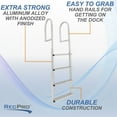 thumbnail image 5 of RecPro 4 Step Aluminum Marine Grade Dock and Pier Stationary Ladder, Silver, 5 of 9
