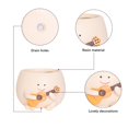 thumbnail image 3 of LUXERAD Smiley Face Guitar Planter with Drainage Holes for Succulents, 3 of 6