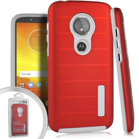 GSA Hybrid Brushed Case For Motorola Moto E5 Play, E5 Cruise Red, Gray