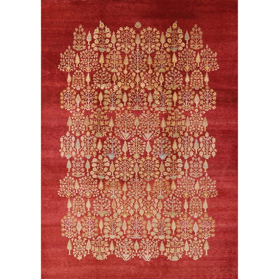 Ahgly Company Machine Washable Indoor Rectangle Industrial Modern Red Area Rugs, 8' x 12'