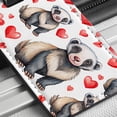 thumbnail image 6 of Cute Honey Badger Hearts Watercolor Faux Leather Travel Luggage Tag, 6 of 7