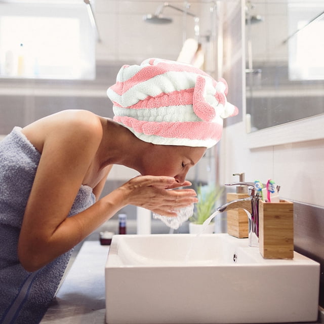 Fiudx Gorro de Terciopelo con Lazo para Secador de Pelo, Microfibra Superabsorbente, Toalla de Secado Rápido, Cómodo y Acogedor, Gorro de Ducha Multiusos, para Spa y Uso Facial, Lavable a Máquina, Ta