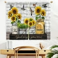 thumbnail image 3 of Brown Daisy Vintage Country Kitchen Curtains 28W X 40L Inch 2 Panels Rod Pocket Rustic Farmhouse Floral Inspirational Small Short Cafe Tier Curtains Cottage Style Window Drapes Treatment, 3 of 8