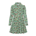 thumbnail image 4 of DISNIMO Girls Horse Dress Long Sleeve Flower Dress Kids 7-8 Year Old Girl Dresses Long Sleeve Collar Dress for Kid Girls Button Down Midi Dress for Children Skater Dress Kid Clothes Dress Girl, 4 of 7